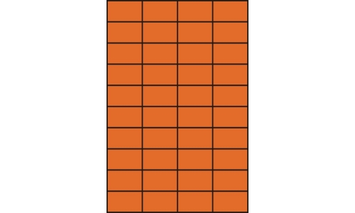 Etykiety samoprzylepne pomarańczowe fluorescencyjne na arkuszach A4 klej standardowy  52,5x29,7